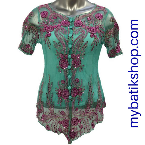 Kebaya Payet Mint Short-sleeves